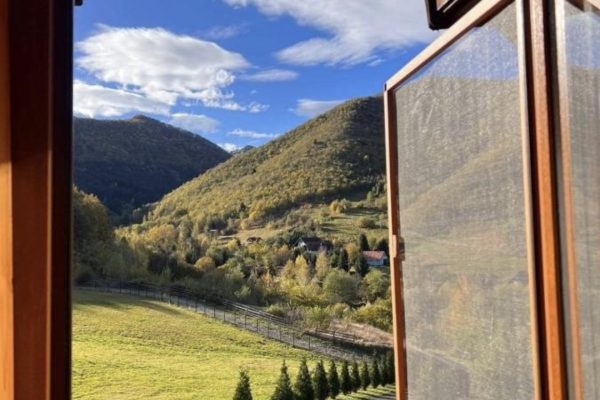 Priveliște spre munți de la Rustic Cottage
